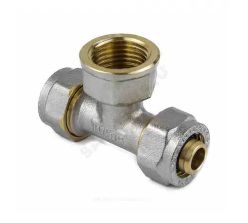Тройник МП латунь никель обжим Дн 16х1/2"х16 ВР ГОСТ 32415-2013 7013 Aquasfera 7013-01