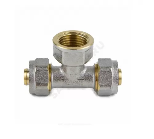 Тройник МП латунь никель обжим Дн 16х1/2"х16 ВР ГОСТ 32415-2013 7013 Aquasfera 7013-01