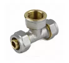 Тройник МП латунь никель обжим Дн 16х1/2"х16 ВР ГОСТ 32415-2013 7013 Aquasfera 7013-01