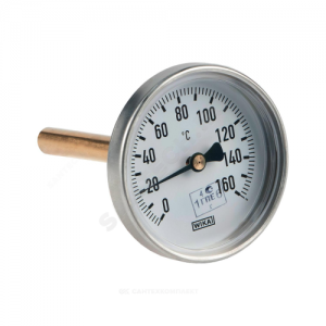 Термометр биметаллический осевой Дк80 L=100мм G1/2" 160С A50.10 Wika 3905900 (36523026)