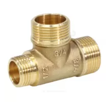 Тройник латунь переходной Ду 15х20х20 (1/2"х3/4"х3/4") НР/НР/НР VALFEX VF.131.L.034