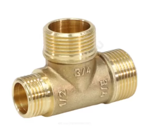 Тройник латунь переходной Ду 15х20х20 (1/2"х3/4"х3/4") НР/НР/НР VALFEX VF.131.L.034