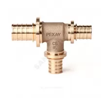 Тройник для PE-X труб аксиальный бронза Дн 32х20х25 переходной RX+ Рехау 14570873001