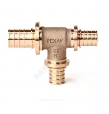 Тройник для PE-X труб аксиальный бронза Дн 25х16х16 переходной RX+ Рехау 14570823001