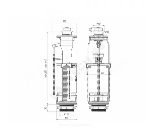 Арматура для бачка сливная кнопка хром 1/реж АНИ Пласт WC7010C