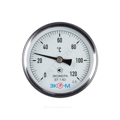 Термометр биметаллический осевой Дк63 L=40мм 120С БТ-1-63 ЭКОМЕРА