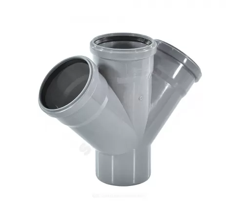 Крестовина PP-H 1-плоскостная серый Дн 110х110х110х45гр б/нап в/к VALFEX 27111110