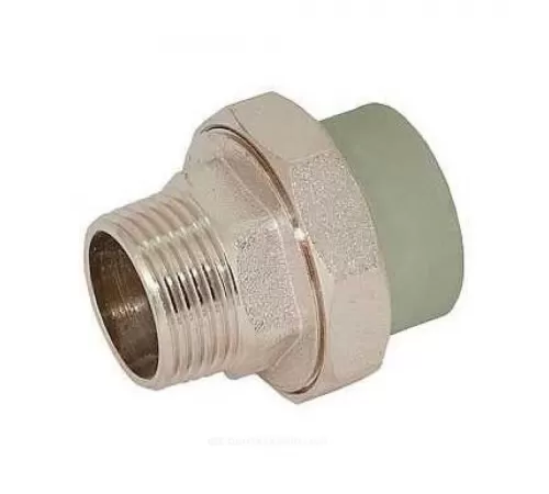 Муфта PP-R комбинированная разъемная серая Дн 20х1/2" НР RTP (РосТурПласт) 15519