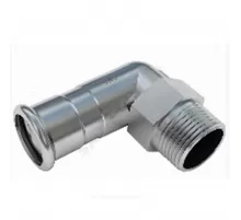 Отвод сталь нерж AISI 304 90гр Дн 35х1 1/4" Ру16 пресс/НР >A< Press Inox IBP PS24092G0351000