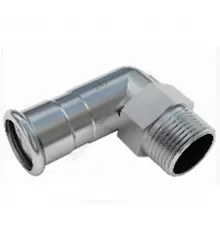 Отвод сталь нерж AISI 304 90гр Дн 28х1" пресс/НР >A< Press Inox IBP PS24092G0280800