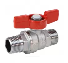 Кран шаровой латунь хром R253D Ду 15 Ру42 НР бабочка красная Giacomini R253X003