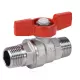 Кран шаровой латунь хром R253D Ду 20 Ру42 НР бабочка красная Giacomini R253X004