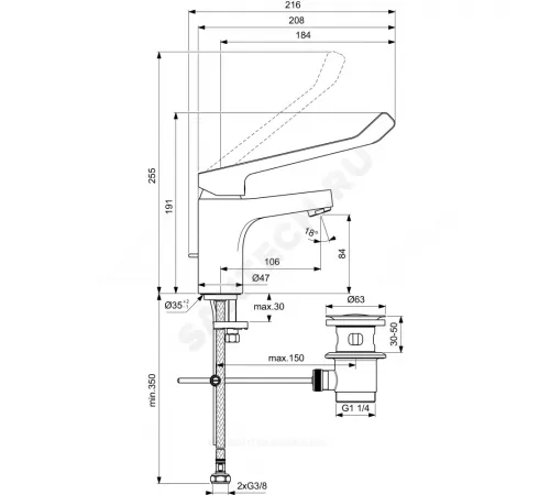 Смеситель для умывальника хирургический локтевой одноручный CERABASE Ideal Standard BD061AA Смеситель для умывальника хирургический локтевой одноручный CERABASE Ideal Standard BD061AA