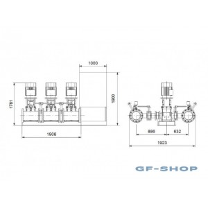 Установка повышения давления Grundfos HYDRO MX 2/1 3CR150-3