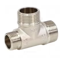 Тройник латунь никель переходной Ду 15х15х15 (1/2"х1/2"х1/2") НР/НР/НР VALFEX VF.131.N.012