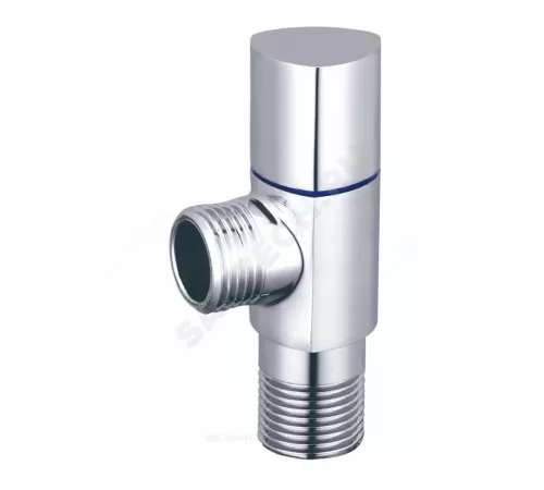 Клапан (вентиль) латунь бытовой хром угловой 1076 G1/2"х3/8" Ру16 НР Aquasfera 1076-03