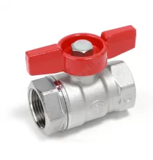 Кран шаровой латунь хром R251D Ду 10 Ру42 ВР бабочка красная Giacomini R251X002