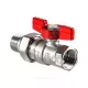 Кран шаровой латунь хром R259D Ду 25 Ру35 ВР/"американка" бабочка красная Giacomini R259X007