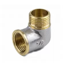 Угольник латунь никель Ду 15 (1/2") ВР/НР 9002 ГОСТ 32585-2013 Aquasfera 9002-01