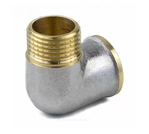 Угольник латунь никель Ду 15 (1/2") ВР/НР 9002 ГОСТ 32585-2013 Aquasfera 9002-01