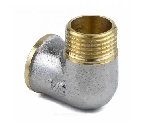 Угольник латунь никель Ду 15 (1/2") ВР/НР 9002 ГОСТ 32585-2013 Aquasfera 9002-01