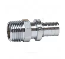 Муфта для PE-X труб аксиальная латунь хром Дн 20х1/2" НР THERM S Рехау 12685703001