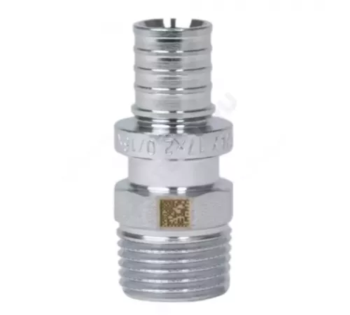 Муфта для PE-X труб аксиальная латунь хром Дн 20х1/2" НР THERM S Рехау 12685703001