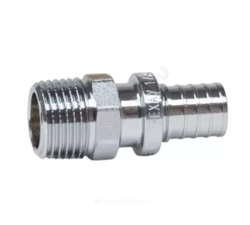 Муфта для PE-X труб аксиальная латунь хром Дн 20х1/2" НР THERM S Рехау 12685703001