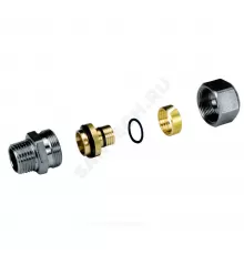 Муфта для МП/PE-X труб латунь хром Дн 20х2,0х1/2" НР R187M Giacomini R187MX062