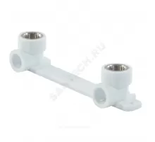 Планка PP-R монтажная белая Дн 20х1/2" ВР под смеситель с водорозетками VALFEX 10124020