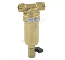 Фильтр сетчатый T-образный латунь Ду 25 Ру25 Тмакс=80 oC G1" НР FF06 с краном Honeywell-Braukmann FF06-1"AAM