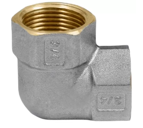 Угольник латунь никель Ду 25 (1") ВР/ВР 9001 ГОСТ 32585-2013 Aquasfera 9001-03