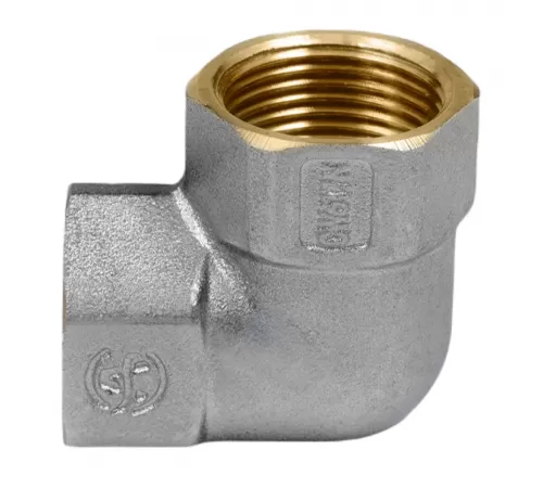 Угольник латунь никель Ду 25 (1") ВР/ВР 9001 ГОСТ 32585-2013 Aquasfera 9001-03