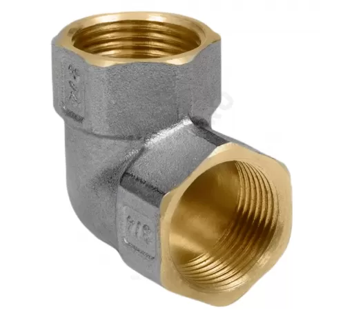 Угольник латунь никель Ду 25 (1") ВР/ВР 9001 ГОСТ 32585-2013 Aquasfera 9001-03