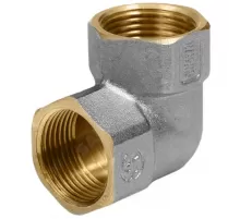 Угольник латунь никель Ду 15 (1/2") ВР/ВР 9001 ГОСТ 32585-2013 Aquasfera 9001-01