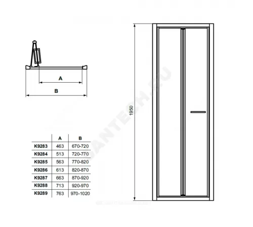 Дверь душевая CONNECT 2 Bifold door 900х1950 мм Ideal Standard K9287EO Дверь душевая CONNECT 2 Bifold door 900х1950 мм Ideal Standard K9287EO