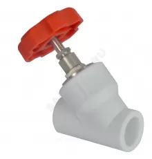 Клапан (вентиль) PP-R запорный белый Дн 25х45гр внутренняя пайка VALFEX 10174025