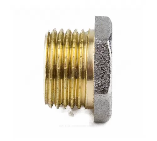 Заглушка латунь никель Ду 15 (1/2") НР 9017 ГОСТ 32585-2013 Aquasfera 9017-01