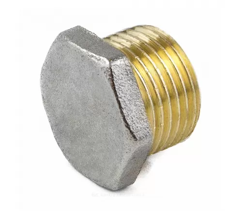 Заглушка латунь никель Ду 15 (1/2") НР 9017 ГОСТ 32585-2013 Aquasfera 9017-01