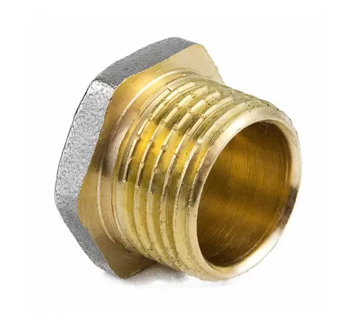 Заглушка латунь никель Ду 15 (1/2") НР 9017 ГОСТ 32585-2013 Aquasfera 9017-01