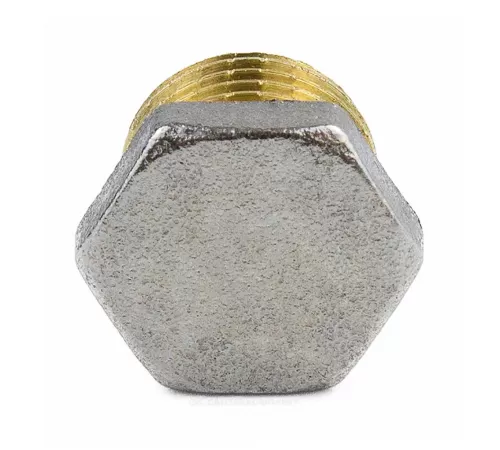 Заглушка латунь никель Ду 15 (1/2") НР 9017 ГОСТ 32585-2013 Aquasfera 9017-01