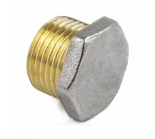 Заглушка латунь никель Ду 15 (1/2") НР 9017 ГОСТ 32585-2013 Aquasfera 9017-01