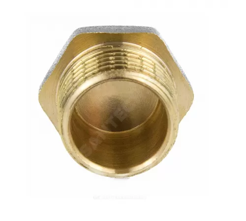 Заглушка латунь никель Ду 15 (1/2") НР 9017 ГОСТ 32585-2013 Aquasfera 9017-01