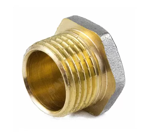 Заглушка латунь никель Ду 15 (1/2") НР 9017 ГОСТ 32585-2013 Aquasfera 9017-01