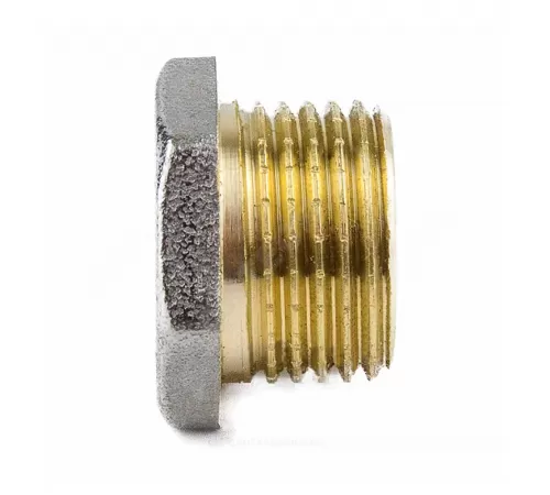 Заглушка латунь никель Ду 15 (1/2") НР 9017 ГОСТ 32585-2013 Aquasfera 9017-01