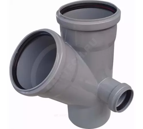 Крестовина PP-H 2-плоскостная правая серая Дн 110х110х50х45гр б/нап в/к RTP (РосТурПласт) 36538 Крестовина PP-H 2-плоскостная правая серая Дн 110х110х50х45гр б/нап в/к RTP (РосТурПласт) 36538