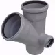 Крестовина PP-H 2-плоскостная правая серая Дн 110х110х50х45гр б/нап в/к RTP (РосТурПласт) 36538
