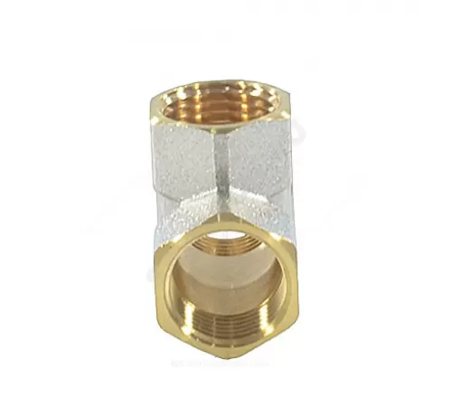Тройник латунь никель Ду 25 (1") ВР/ВР 9007 ГОСТ 32585-2013 Aquasfera 9007-03