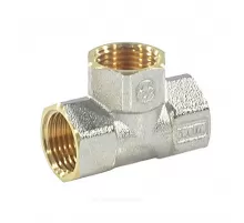Тройник латунь никель Ду 25 (1") ВР/ВР 9007 ГОСТ 32585-2013 Aquasfera 9007-03