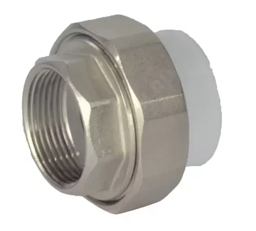Муфта PP-R комбинированная разъемная белая Дн 20х1/2" ВР усиленная VALFEX 10155015У
